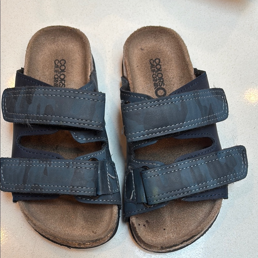 Colors of California Blue Sandals Comfortable Two-Strap Design